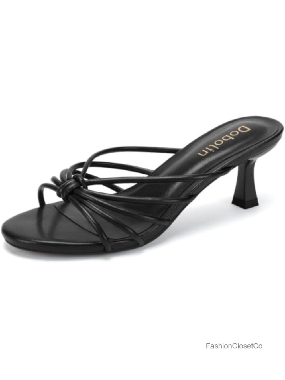Strappy Kitten Heel Sandals - Women's Comfortable Low Heel Dress Shoes